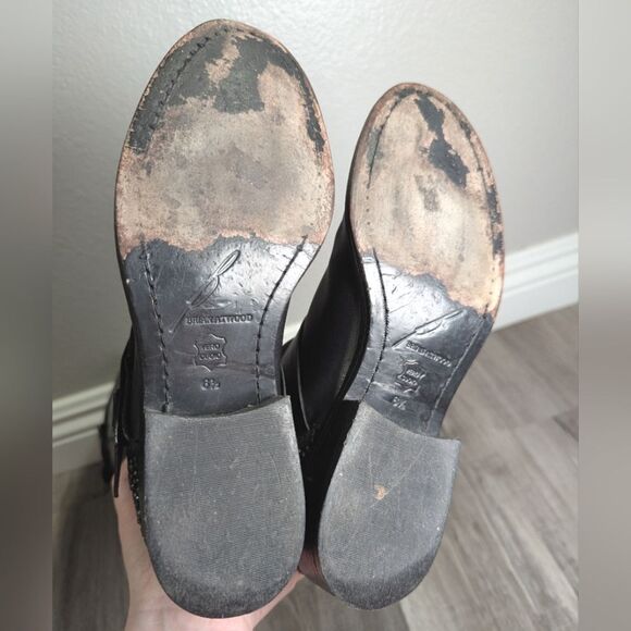 Brian Atwood Diva Black leather crystal embellished knee high riding boots 6.5 - Picture 8 of 10